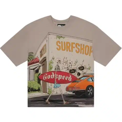 Godspeed GS Surf Shop T-shirt Stone Grey Godspeed GS Surf Shop T-shirt Stone Grey