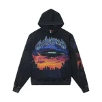 Washed Black Alien Spaceship Godspeed Hoodie