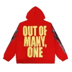 Red Futuristic Cyborg Godspeed Graphic Hoodie