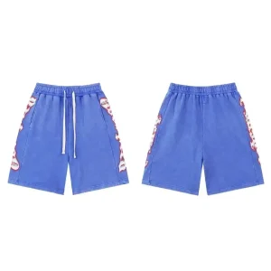 God Speed Acid Wash Blue Shorts