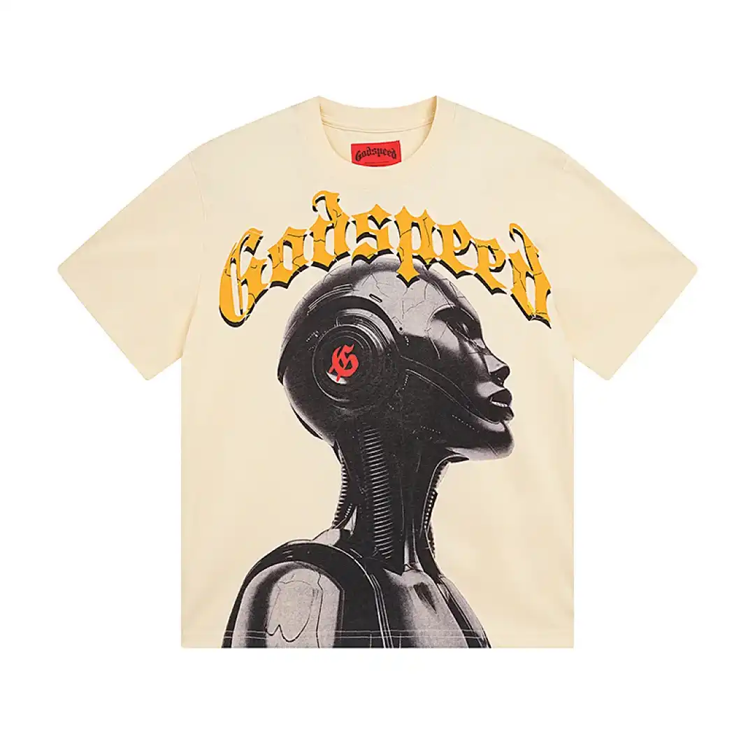 God Speed Android Graphic Cream Tee God Speed Android Graphic Cream Tee