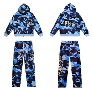 God Speed Blue Camo Tracksuit Set