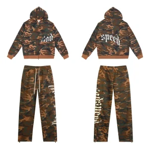 God Speed Camo Tracksuit Brown Set