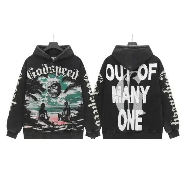 God Speed Charcoal Paradise Graphic Hoodie God Speed Charcoal Paradise Graphic Hoodie