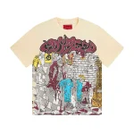 God Speed Checkerboard Skeleton Cream Tee