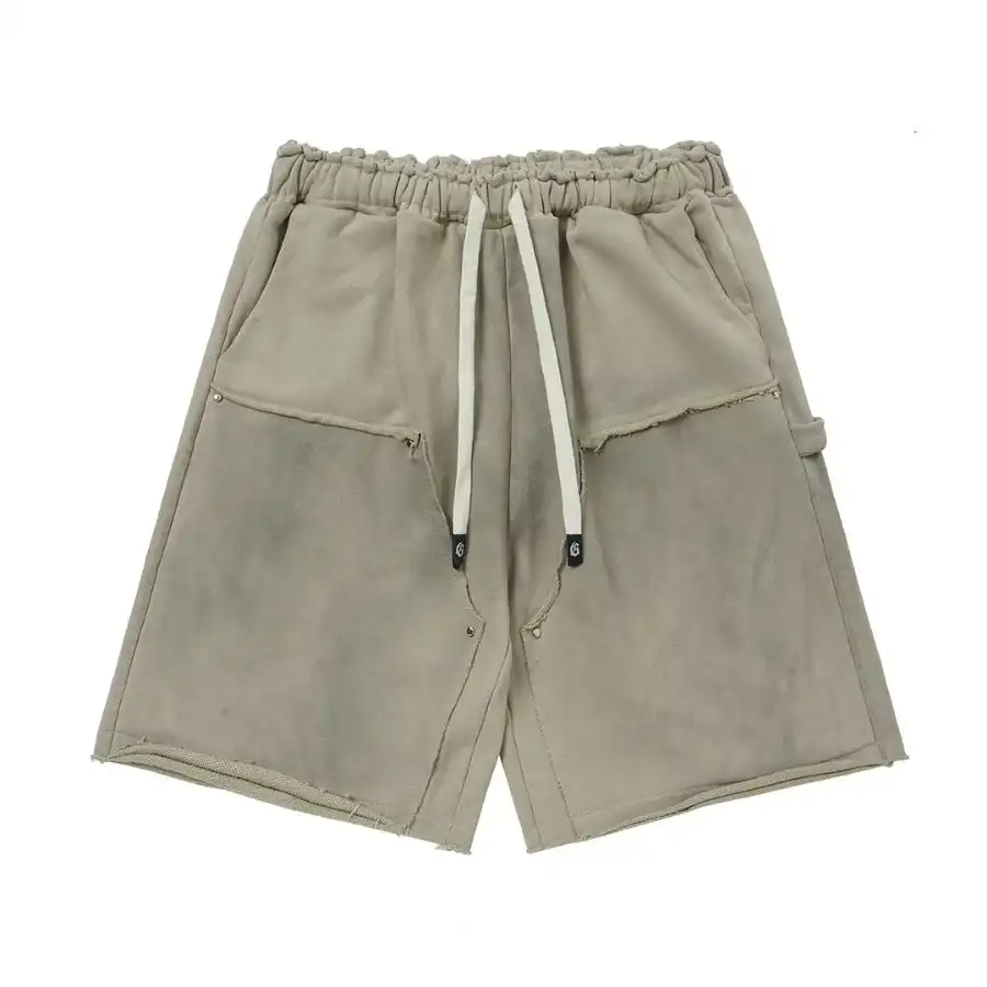 God Speed Distressed Pocket Cream Shorts God Speed Distressed Pocket Cream Shorts