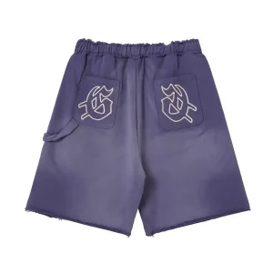 God Speed Distressed Pocket Purple Shorts