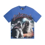 God Speed Graphic Astronaut Blue Shirt