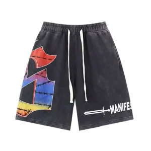 God Speed Manifested Black Sweat Shorts
