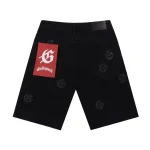 God Speed Monogram Black Denim Shorts