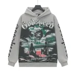 God Speed Paradise Grey Graphic Hoodie