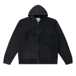 God Speed Rhinestone Black Zip Tracksuit