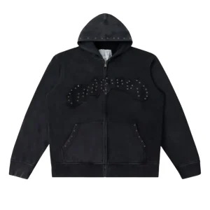 God Speed Rhinestone Black Zip Tracksuit