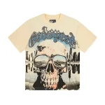 God Speed Skull Aviator Cream T-Shirt