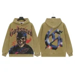 God Speed Skull Graphic Olive Hoodie