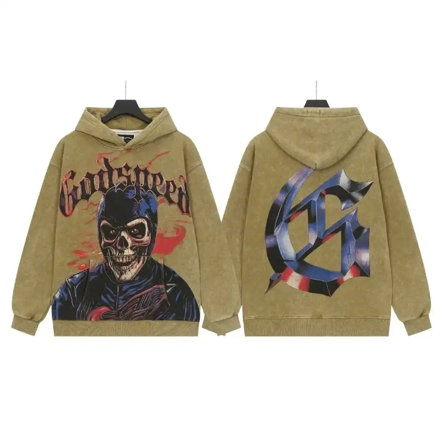 God Speed Skull Graphic Olive Hoodie God Speed Skull Graphic Olive Hoodie