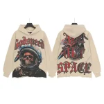 God Speed Space Skull Cream Hoodie