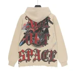 God Speed Space Skull Cream Hoodie