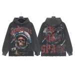 God Speed Space Skull Vintage Hoodie