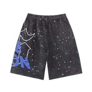 God Speed Star Speckle Black Shorts