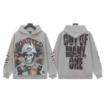 Grey Biker Skeleton Godspeed Hoodie