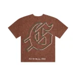 Godspeed Skull Graphic T-Shirt Brown