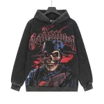 God Speed Skull Graphic Charcoal Hoodie